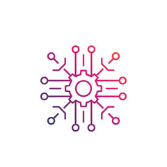 technological process vector linear icon on white