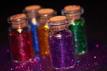 Glitter in little  bottles