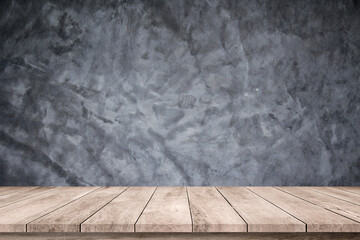 old wood plank or wood floor with cement wall texture background use for product display