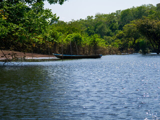 The little boat in river on amazon
