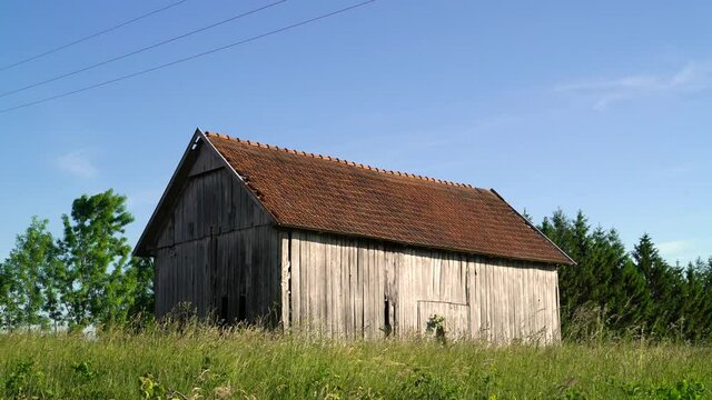 Image of old and abandoned barn at Croatia countryside.