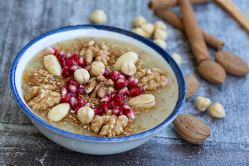 Traditional delicious Turkish dessert; Ashura (Asure)