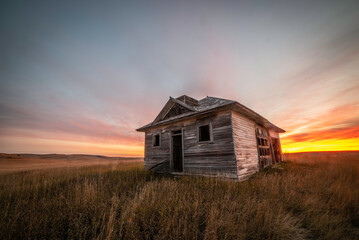 Abandoned House During Sunrise