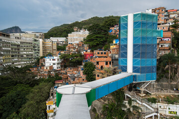 Elevator to the Cantagalo Slum in Rio de Janeiro, Brazil