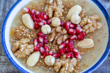 Traditional delicious Turkish dessert; Ashura (Asure)
