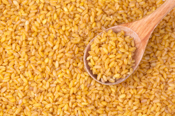 Bulgur wheat background. bulgur wheat texture. top view