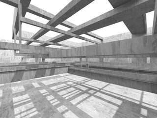 Abstract architecture interior background. Empty concrete room