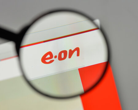 Milan, Italy - August 10, 2017: E.ON. logo on the website homepage.