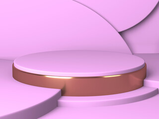 Empty showcase for cosmetic product presentation. Minimal scene