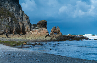 Portizuelo beach, Villar, Valdes Council, Cantabrian Sea, Asturias, Spain, Europe