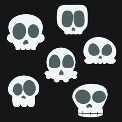 Flat Vector Skulls