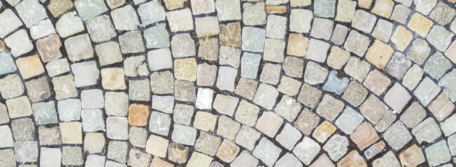 texture of old pavement stones street
