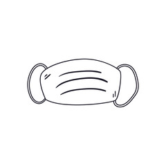 Naklejka premium medical mask line style icon vector design
