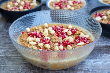 Traditional delicious Turkish dessert; Ashura (Asure)