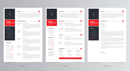 Clean, Modern Resume/CV (2 Page) And Cover Letter Template Design
