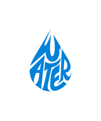Water drop in Water typography design vector