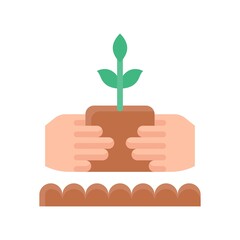 free time related flowers rose with mud and hands vector in flat style,