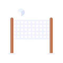 free time related Volley Ball with ball and stand vector in flat style,