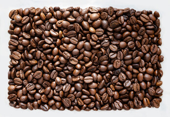 Nice close up shot of coffee beans in day light food photography
