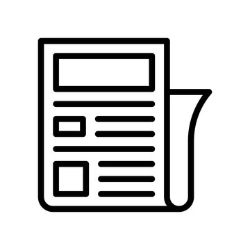 free time related news paper with written text vector in lineal style,