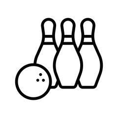 free time related three bowling lane with ball vector in lineal style,