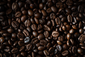 Nice close up shot of coffee beans in day light food photography