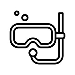 free time related water glasses with breathing pipe vector in lineal style,