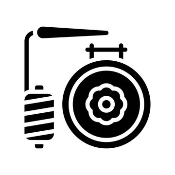 free time related sewing hand frame with niddle and thread vector in solid design,