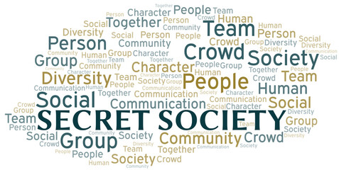 Secret Society word cloud create with text only.