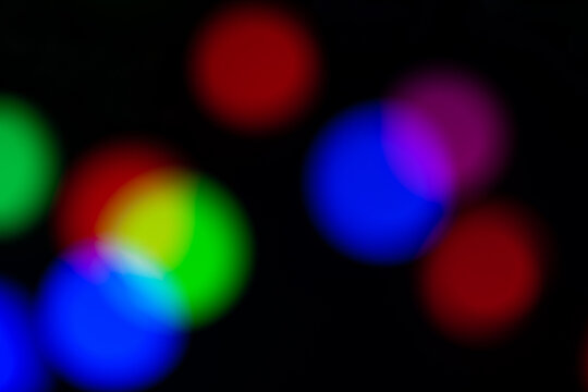 Christmas, New Year bokeh of colorful garland lights.