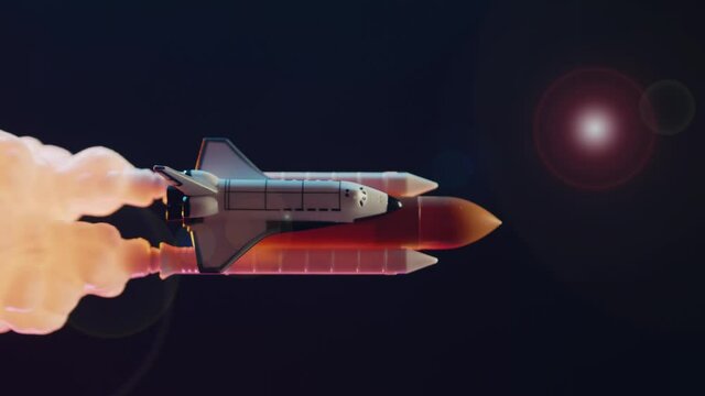 a rocket flying into space