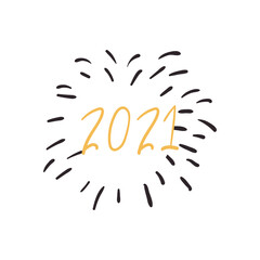 2021 with lines flat style icon vector design