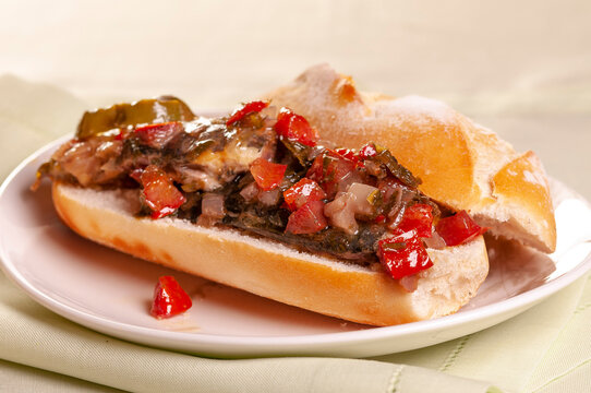 sandwich de carne e legume