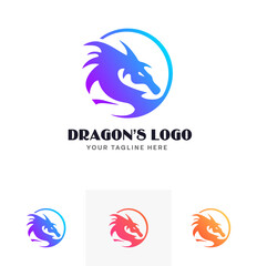 Dragon's Logo Design Vector with Color Verisition.