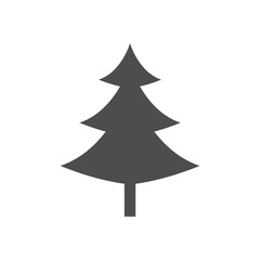 Christmas tree black icon. Tree silhouette vector illustration isolated on white. New Year outline element.