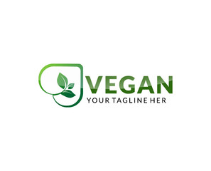 creative love vegan logo design with classic style, vintage vegetables food lover logo Vector