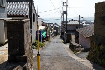 Fototapeta na wymiar 小さな漁港の街の風景　千葉県銚子市　日本