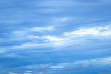 Naklejka na ściany i meble dramatic sky at evening filled with clouds