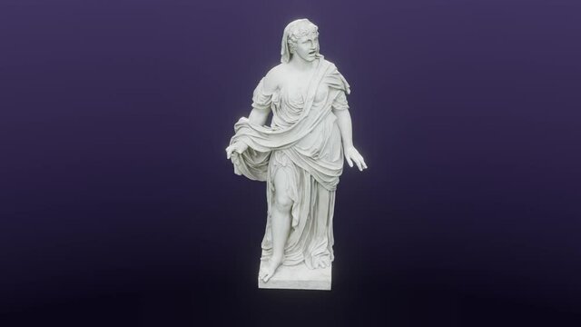 Figure from the attic of the destroyed Vienna Ringtheater, cg, camera orbits
