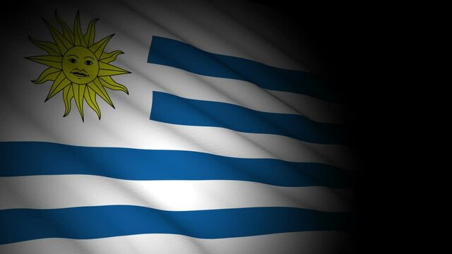 uruguay flag blowing in wind