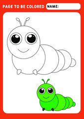 The page should be colored. Look and color. Coloring book of animals. little snail. Funny snail coloring book. Illustration and vector outline - A4 paper, ready for printing. 