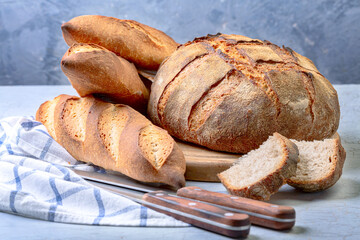 Artisan bread and sourdough baguettes.