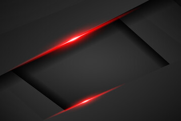 abstract metallic red black frame layout modern tech design template background , Black and red background. Vector graphic template design