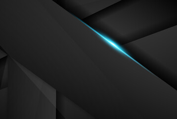 abstract metallic black blue frame sport design concept innovation background - Vector