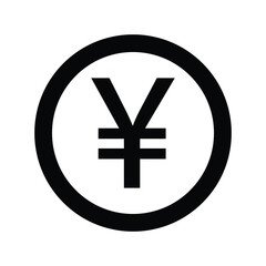 Japanese Yen or Chinese Yuan currency symbol flat icon for apps and websites
