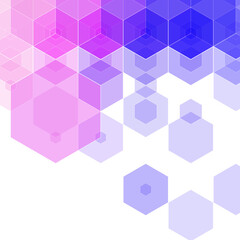 Colored abstract hexagon background. Blue and pink geometric shapes. eps10
