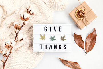 Abstract Thanksgiving flat lay composition