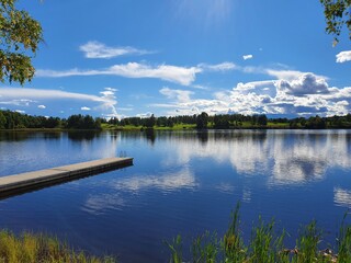 The reflection of the sky in the blue water - Bogstad Gård