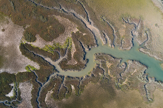 Estuary of portimao from aerial view