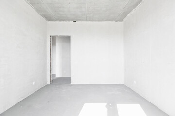 interior of the apartment without decoration in white colors